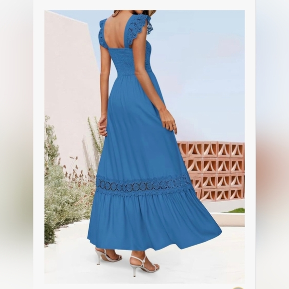 Square Neck Smocked High Waist Maxi Dress #1003 NWOT - Picture 8 of 9